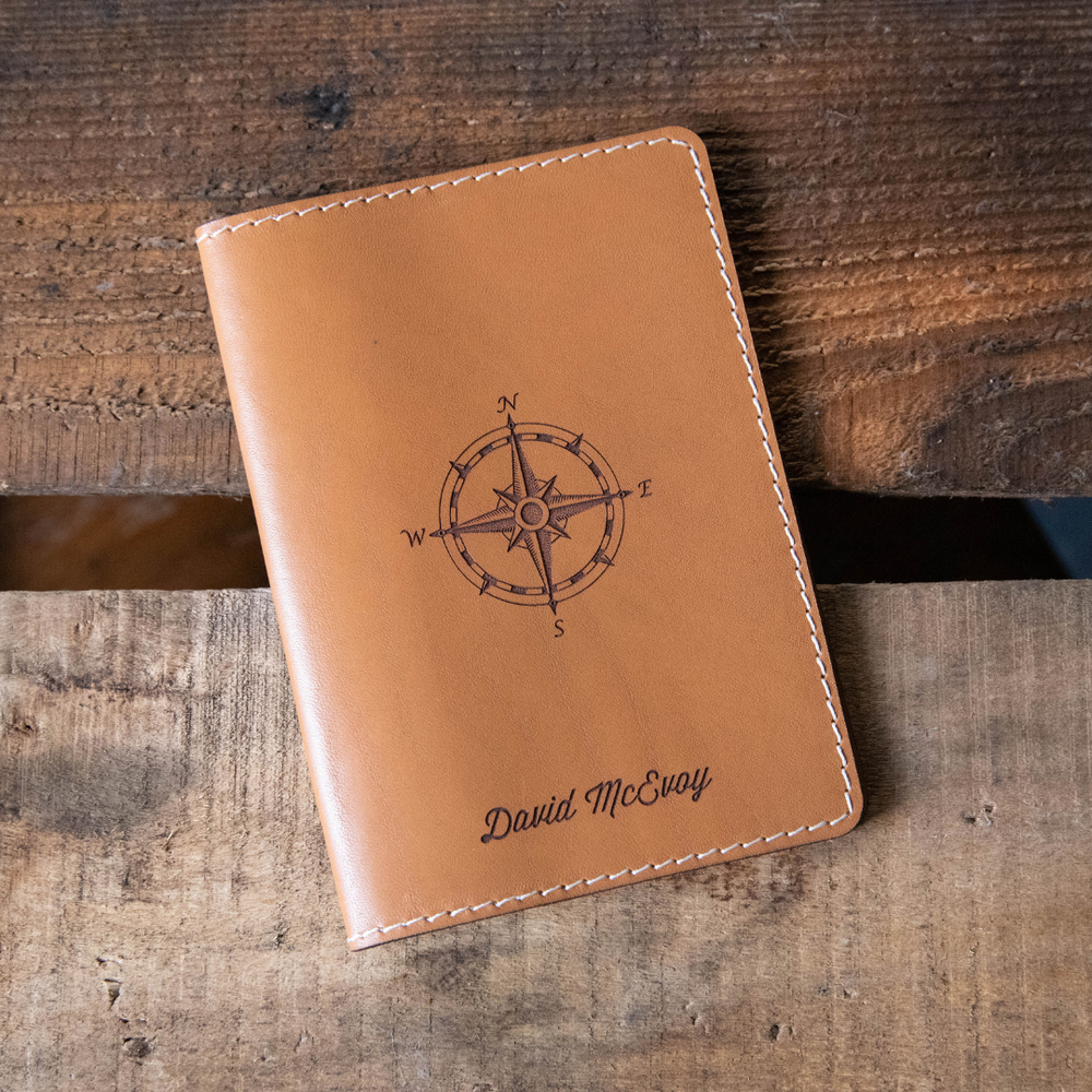 Personalised Leather Passport Holder CarveOn